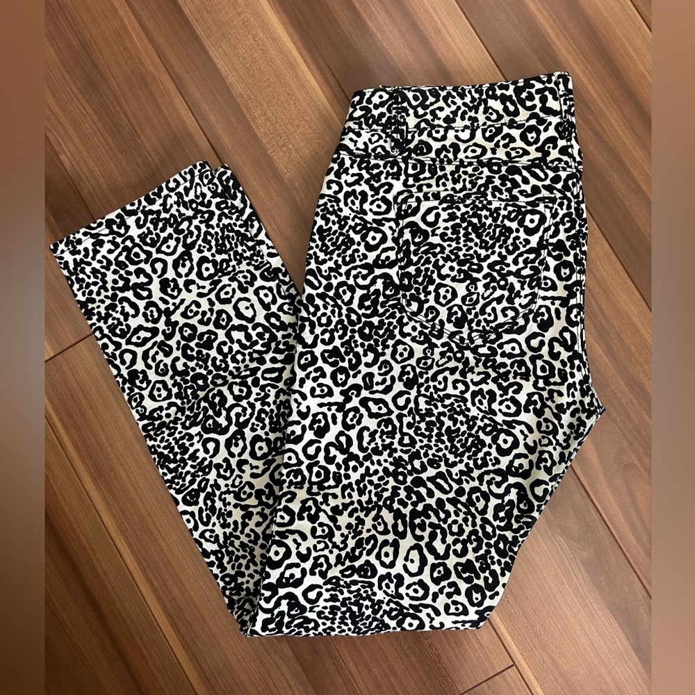 Ann Taylor Modern animal print denim pants - Picture 1 of 5